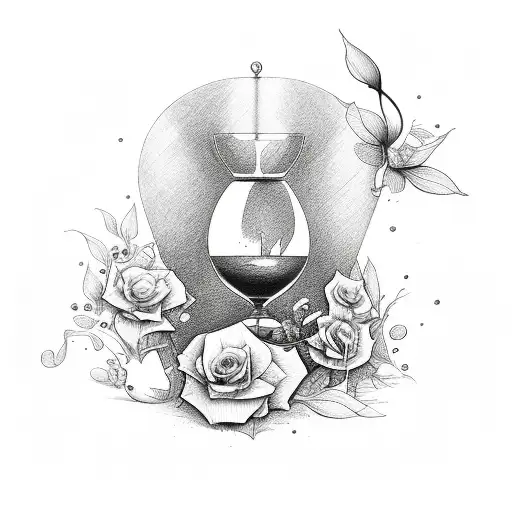 Hourglass With Flower