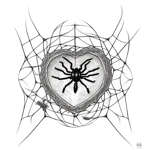 Flowers Spider Web Heart