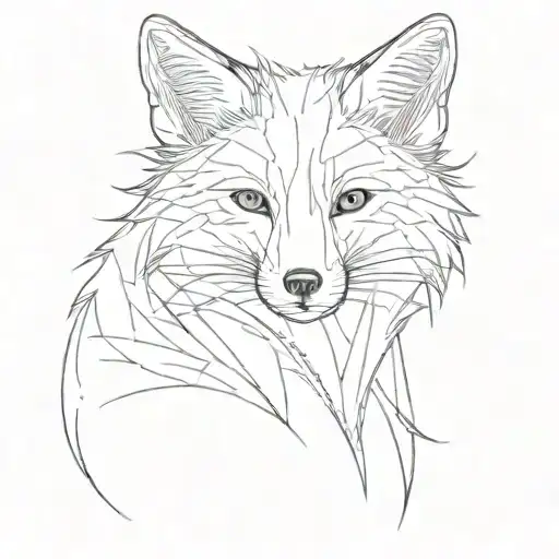 Fox Sitting Minimalism Graceful Lines