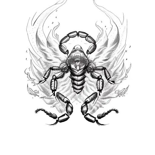 Scorpion Burning And Transforming Into A Phoenix