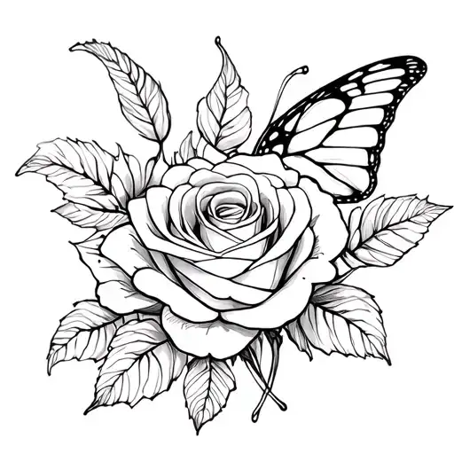 Butterfly And Rose