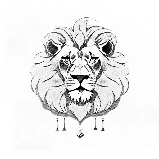 Lion Smoking Pipe On A Motorcycle With A Wall Clock In The Background