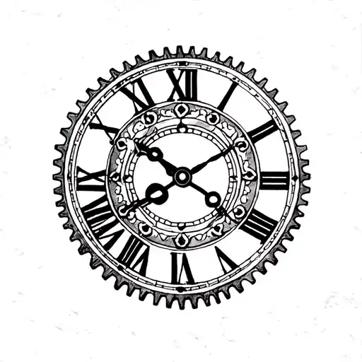 Gear Roman Clock Face With Some Filigree