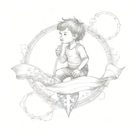 Child With A Freedom Flag