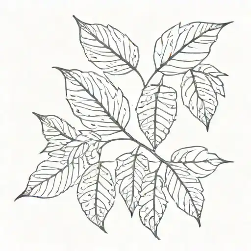 Simple Line Art Leaves