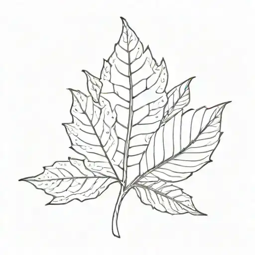 Simple Line Art Leaf