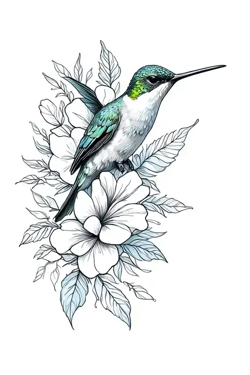 Hummingbird Music And Flower