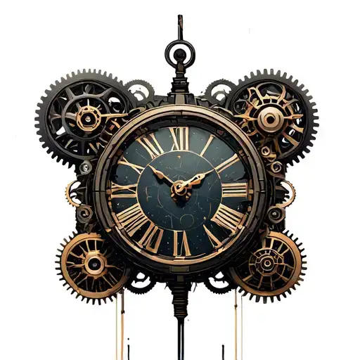 Future Clock With Gears