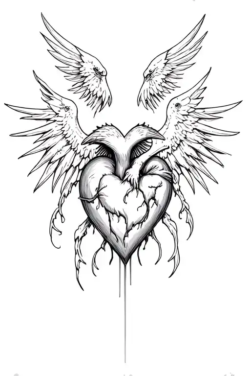 Grim Reaper Sacred Heart Raven