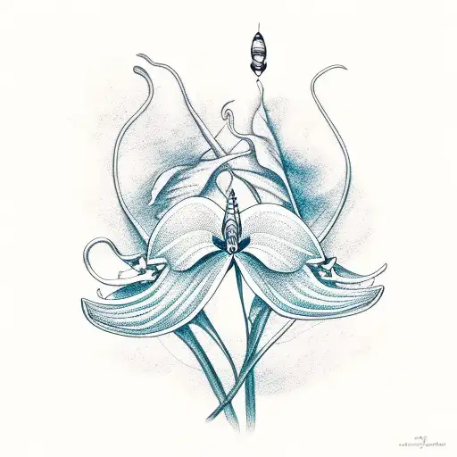 Moth With Cyan Peace Lilly