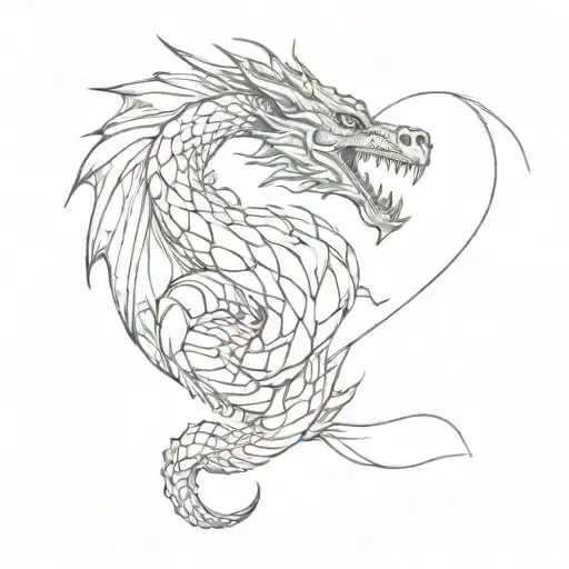 A Dragon With A Heart-shaped Tail
