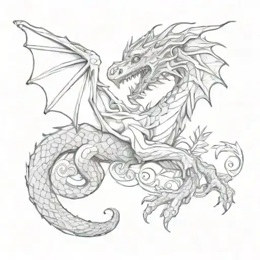 A Dragon With A Heart-shaped Tail