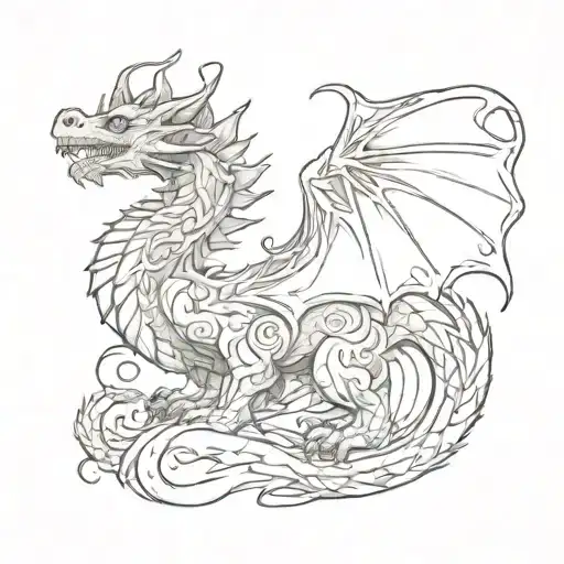 A Dragon With A Heart-shaped Tail