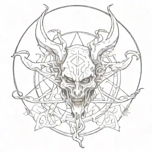 Pentagram Demon And Smoke