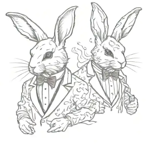 Rabbit Tuxedo Smoke And Bat