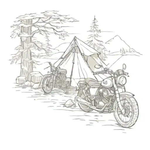 Camping And Motorcycle