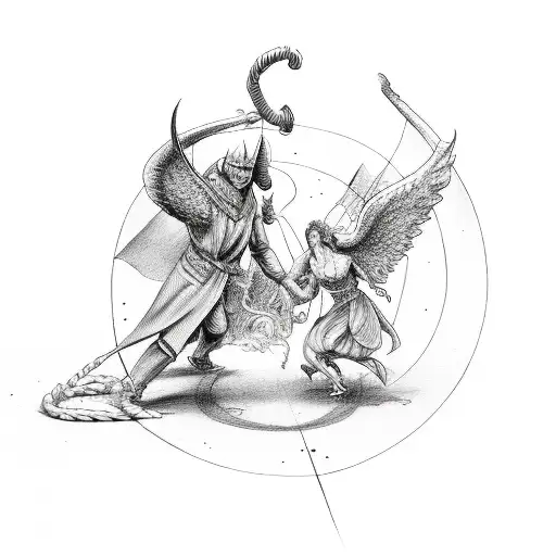 A Devil And A Angel Pull On A Rope