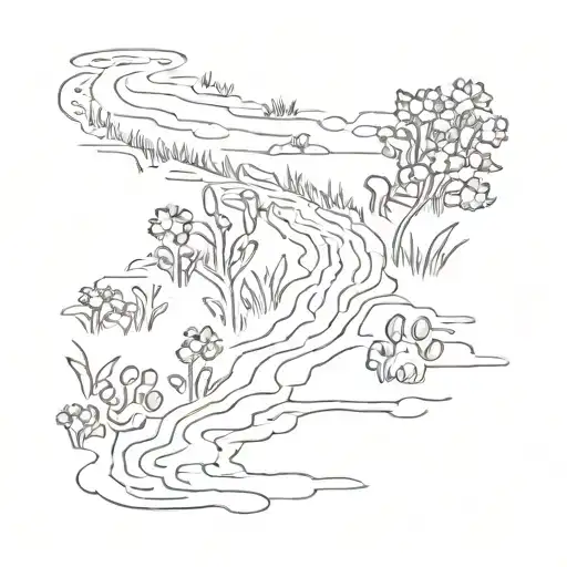 Dog Paw Prints Forming A Trail Leading To A Hidden Laney