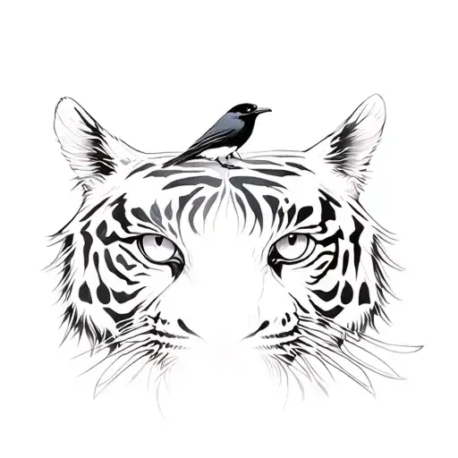 Magpie Bird And Tiger Eyes