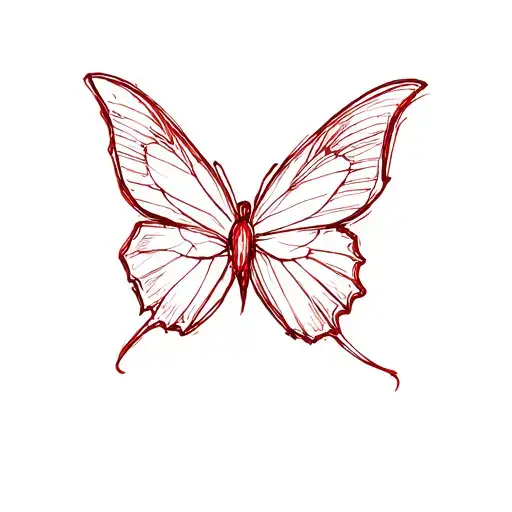 Butterfly With One Red Line