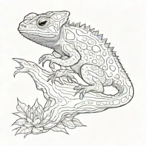 A Chameleon Sitting On A Duck Who Is Sitting On A Deer