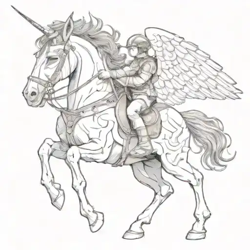Child Vigilante On A Winged Horse