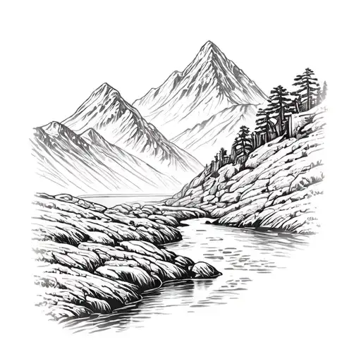 Scottish Mountain Landscape With A Stream