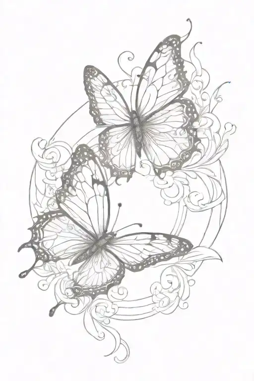 Butterfly And Sun Shining