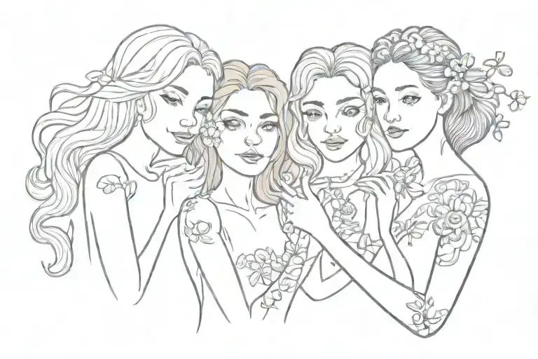 Friendship Tattoo For Three Women Small