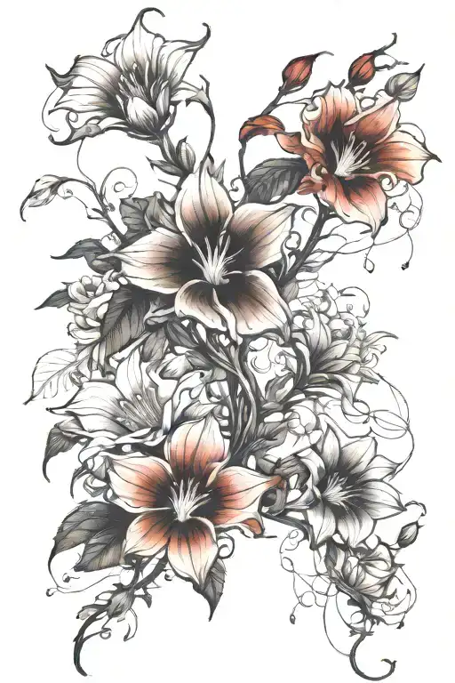 Long Thin Moonflower Vine