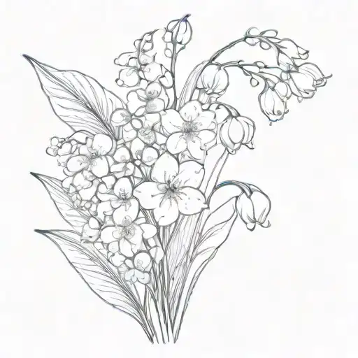 Lily Of The Valley And Cosmos Flower Together