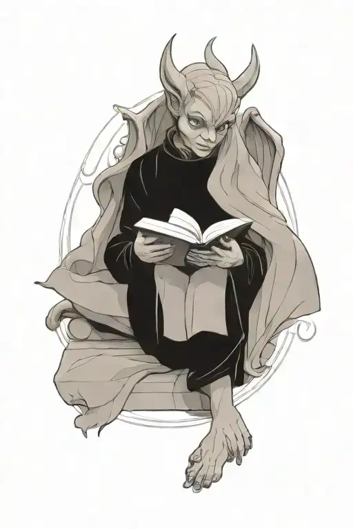 Female Gargoyle Reading A Book