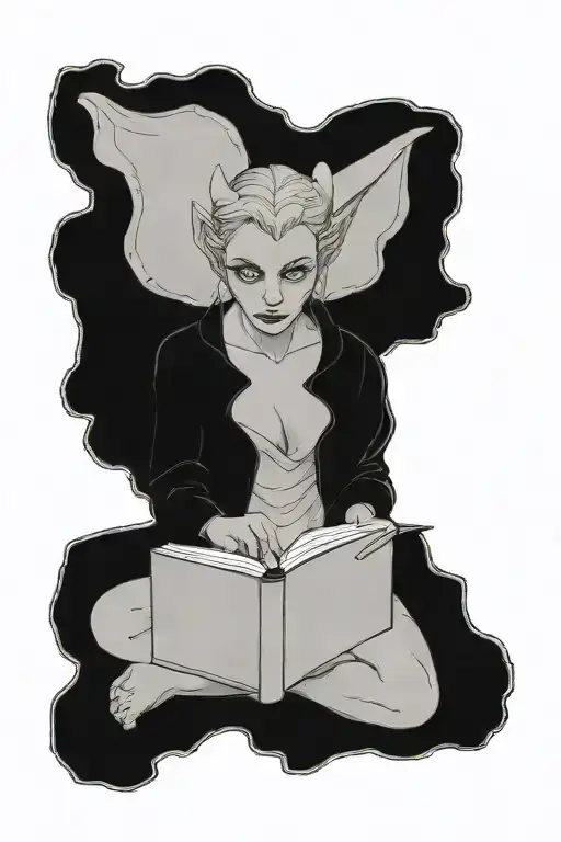 Female Gargoyle Reading A Book