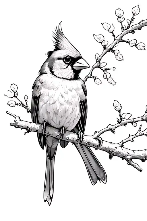 Cardinal On A Branch