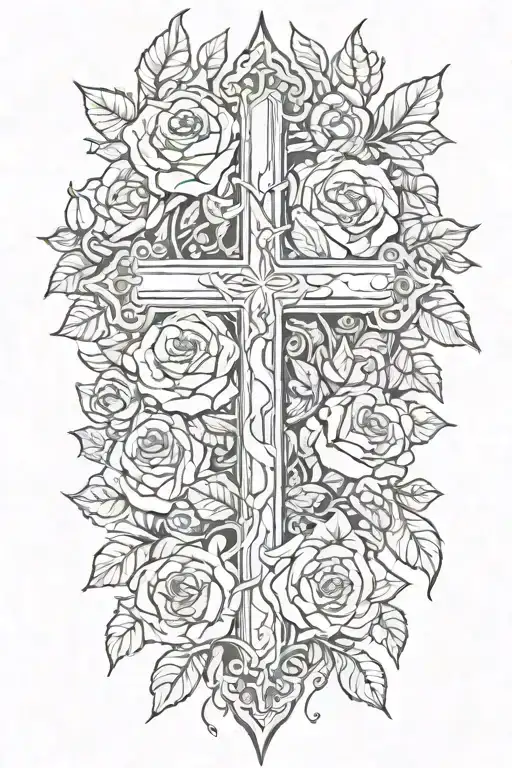 Cross With Roses