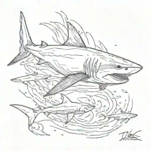 Hunted Shark Swimming