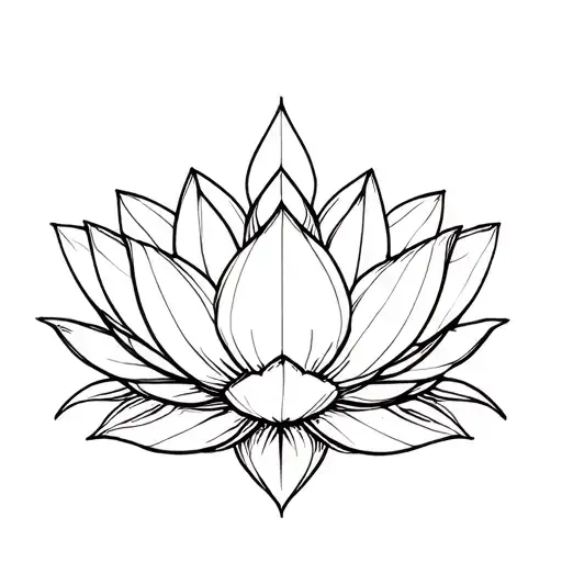 Geometric Lotus Flower Blooming