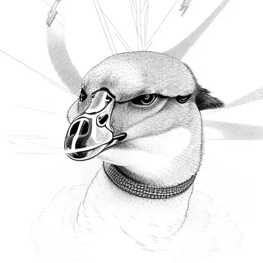 Goose With Laser Eyes And Machine Gun