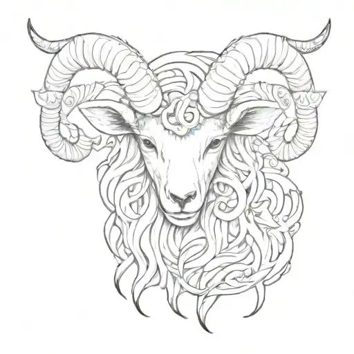 Lamb With Demon Horns And Angel Krills