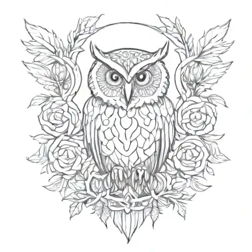 Celtic Owl And Thistles