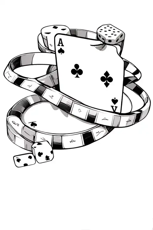 Playing Cards Dice Poker Chips With Ribbon Going Around It That Has The Name Robin On It