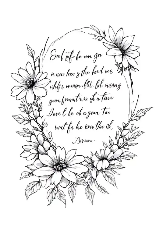 Bible Verse And Flowers Growing Amidst