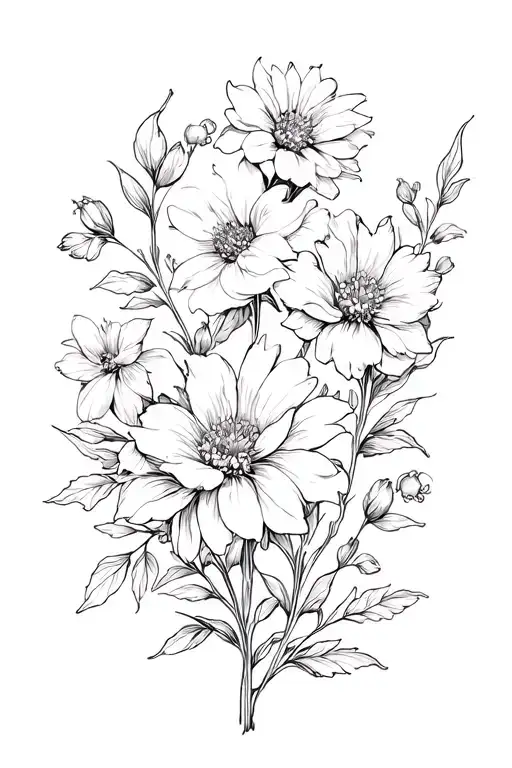 Flowers And Small Verse To Side Profile Traditional