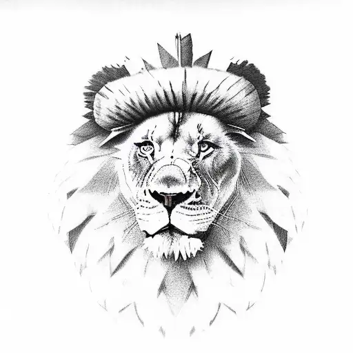 American Native Woman Wearing Lion Fur Insted Of Te Hat