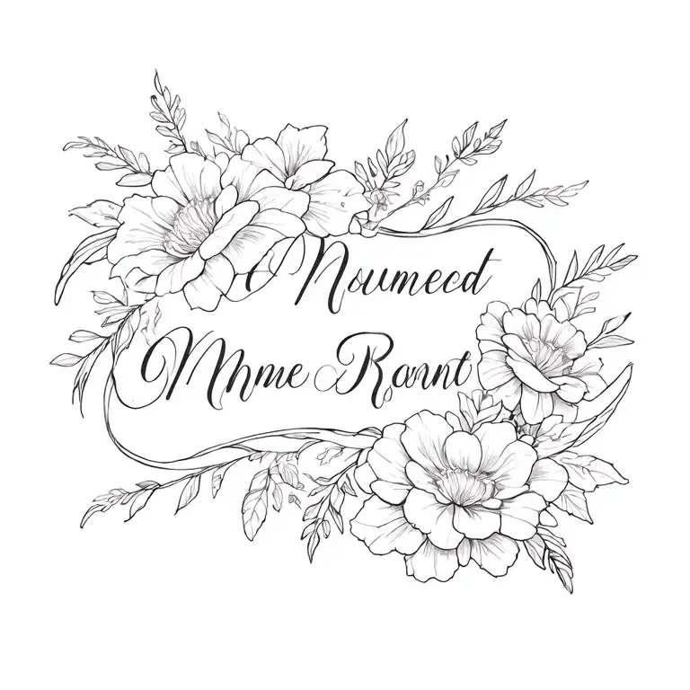 Names And Flowers Intertwined