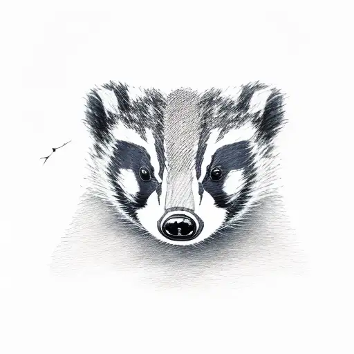 Baby Badger Wearing A Hufflepuff Scarf And The Sorting Hat