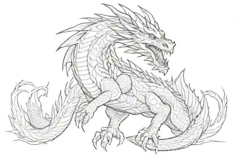 Dragon Moving From Shoulder To Chest With Background