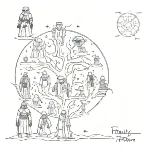 A Family Tree With Each Member Represented As A Different Star Wars Character