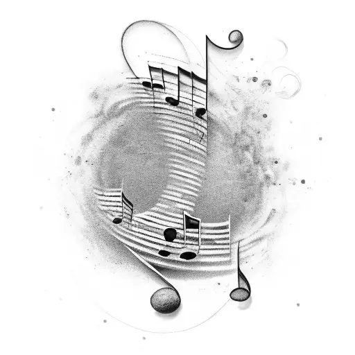 A Music Note Transforming Into A Paintbrush