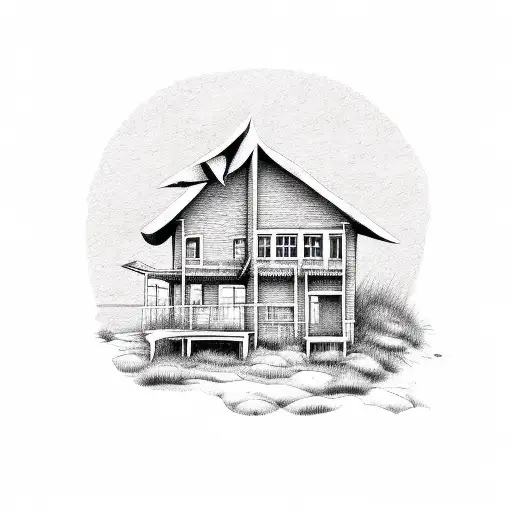 Photo With A House Beside Beach